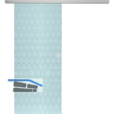 SOLIDO Glasschiebet�r Set Edelstein Gr. Smaragd wei�, Muschelgriff silber, 920