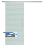 SOLIDO Glasschiebet�r Set Edelstein Smaragd klar, Sto�griff silber, 820