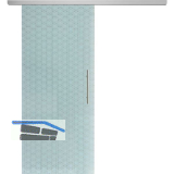 SOLIDO Glasschiebet�r Set Edelstein Brillant wei�, Sto�griff silber, 920