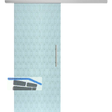 SOLIDO Glasschiebet�r Set Edelstein Gr. Smaragd wei�, Sto�griff silber, 920