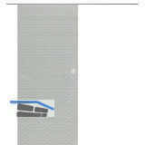 Glasschiebet�r Set Diamant klar, Inlay wei�, Muschelgriff silber, 820