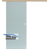 Glasschiebet�r Set Smaragd wei�, Inlay Achat, Muschelgriff silber, 820