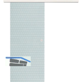 Glasschiebet�r Set Smaragd klar, Inlay Bianco, Muschelgriff silber, 920