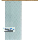 Glasschiebet�r Set Brillant wei�, Inlay Risseiche, Sto�griff silber, 920 mm