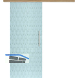 Glasschiebet�r Set Grande Smaragd wei�, Inlay Risseiche, Sto�griff silber, 920