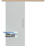 Glasschiebet�r Set Brillant klar, Inlay Achat, Sto�griff silber, 920 mm