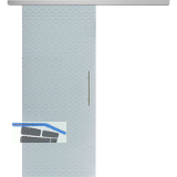 Glasschiebet�r Set Diamant wei�, Inlay Achat, Sto�griff silber, 820 mm