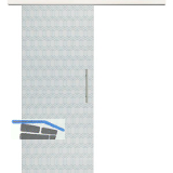 Glasschiebet�r Set Grande Smaragd klar, Inlay Bianco, Sto�griff silber, 920