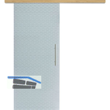 Glasschiebet�r Set Diamant wei�, Inlay Eiche, Sto�griff silber, 920 mm