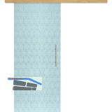 Glasschiebet�r Set Grande Smaragd wei�, Inlay Eiche, Sto�griff silber, 920