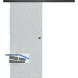 SOLIDO Glasschiebet�r Set Edelstein Brillant klar, Muschelgriff schwarz, 720