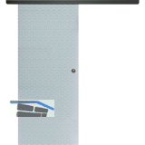 SOLIDO Glasschiebet�r Set Edelstein Diamant wei�, Muschelgriff schwarz, 720