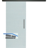 SOLIDO Glasschiebet�r Set Edelstein Smaragd klar, Sto�griff schwarz, 720