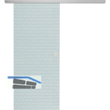 SOLIDO Glasschiebet�r Set Edelstein Smaragd klar, Muschelgriff silber, 720