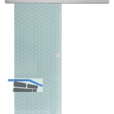 SOLIDO Glasschiebet�r Set Edelstein Brillant wei�, Muschelgriff silber, 720