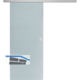 SOLIDO Glasschiebet�r Set Edelstein Diamant wei�, Muschelgriff silber, 720