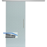 SOLIDO Glasschiebet�r Set Edelstein Smaragd wei�, Sto�griff silber, 720