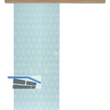 Glasschiebet�r Set Grande Smaragd wei�, Inlay Risseiche, Muschelgriff silber 720