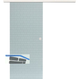 Glasschiebet�r Set Smaragd wei�, Inlay Bianco, Muschelgriff silber, 720 mm