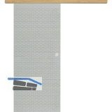 Glasschiebet�r Set Diamant klar, Inlay Eiche, Muschelgriff silber, 720 mm