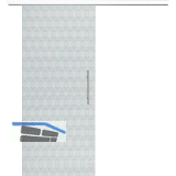 Glasschiebet�r Set Grande Smaragd klar, Inlay wei�, Sto�griff silber, 720