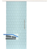 Glasschiebet�r Set Grande Smaragd wei�, Inlay Bianco, Sto�griff silber, 720