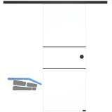 SOLIDO Glasschiebet�r Set Industry 1, Beschl�ge/Muschelgriff schwarz, 920x2100