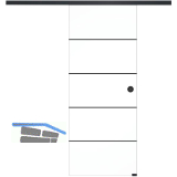 SOLIDO Glasschiebet�r Set Industry 3, Beschl�ge/Muschelgriff schwarz, 920x2100