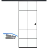 SOLIDO Glasschiebet�r Set Industry 5, Beschl�ge/Muschelgriff schwarz, 920x2100