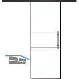 SOLIDO Glasschiebet�r Set Industry 2, Beschl�ge/Sto�griff schwarz, 920x2100