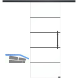 SOLIDO Glasschiebet�r Set Industry 3, Beschl�ge/Sto�griff schwarz, 920x2100