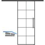 SOLIDO Glasschiebet�r Set Industry 5, Beschl�ge/Sto�griff schwarz, 720x2100