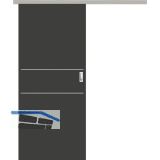 SOLIDO Donau Schiebet�re Set CPL Studio Ebony, 2 Lisenen, 820x2070