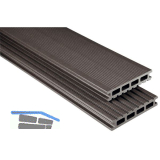 KOVALEX WPC Terrassendiele Hohlkammerprofil graubraun mattiert, 26x145x6000mm
