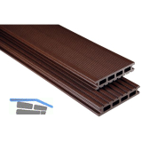 KOVALEX WPC Terrassendiele Hohlkammerprofil schokobraun mattiert, 26x145x5000mm