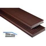 KOVALEX WPC Terrassendiele Vollprofil schokobraun mattiert, 26x145x4000mm