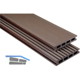 KOVALEX WPC Terrassendiele Hohlkammerprofil schokobraun geb�rstet, 26x145x5000mm