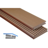 KOVALEX WPC Terrassendiele Vollprofil braun geb�rstet, 26x145x6000mm