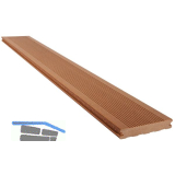 SILVADEC Terrassendiele Elegance gerillt Colorado Braun, 23x138x4000mm