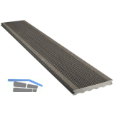 SILVADEC Terrassendiele Elegance gerillt Anthrazit, 23x138x4000mm