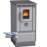 LOHBERGER Festbrennstoffherd Rega 40, Edelstahl-schwarz