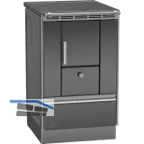 LOHBERGER Festbrennstoffherd Rega 50, Schwarzgrau matt