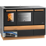 LOHBERGER Festbrennstoffherd Alpin 120 Stand, Schwarz matt