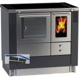 LOHBERGER Festbrennstoffherd LC 75 B Edition schwarz-grau matt inkl. Kochfeld