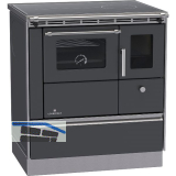 LOHBERGER Festbrennstoffherd Rega 75 Schwarzgrau matt