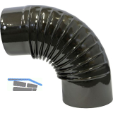 LOHBERGER Rauchrohr Bogen 90� gerippt, ohne �ffnung / � 120 mm