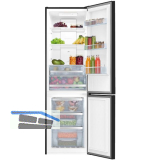 AMICA Stand-K�hl-Gefrierkombination KGC 15495 S Edelstahl-Effekt schwarz