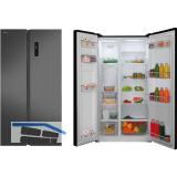 AMICA Side by Side SBSN 397 150 S Edelstahl-Effekt schwarz