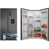 AMICA Side by Side SBSN 397 155 S Edelstahl-Effekt schwarz