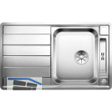 BLANCO 2D-Sp�le Axis III 45 S-IF Edelstahl mit Drehknopfgarnitur reversibel